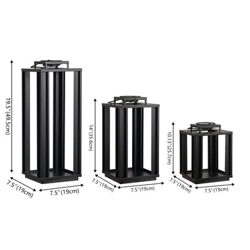 Leland Modern Industrial Integrated Indoor/Outdoor LED Solar Powered Lanterns